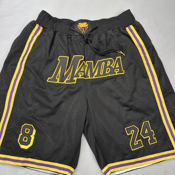 Just Don Mamba Shorts Mens XL Black Purple Gold Basketball Kobe Bryant 8 24 USA - Picture 1 of 8